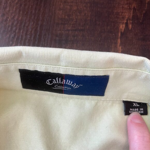 Callaway Men's Lime Green Long Sleeved Button Down Golf Shirt Size XL - Picture 4 of 4